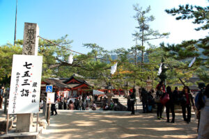 嚴島神社の七五三詣光景
